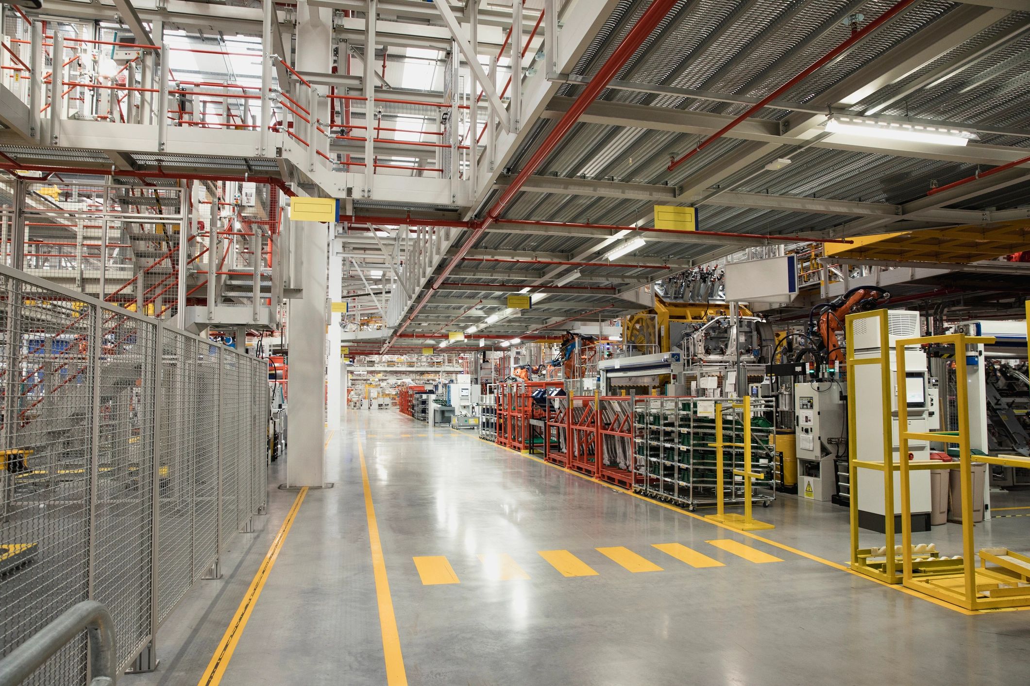 Industrial facility interior representing large-site mobile coverage